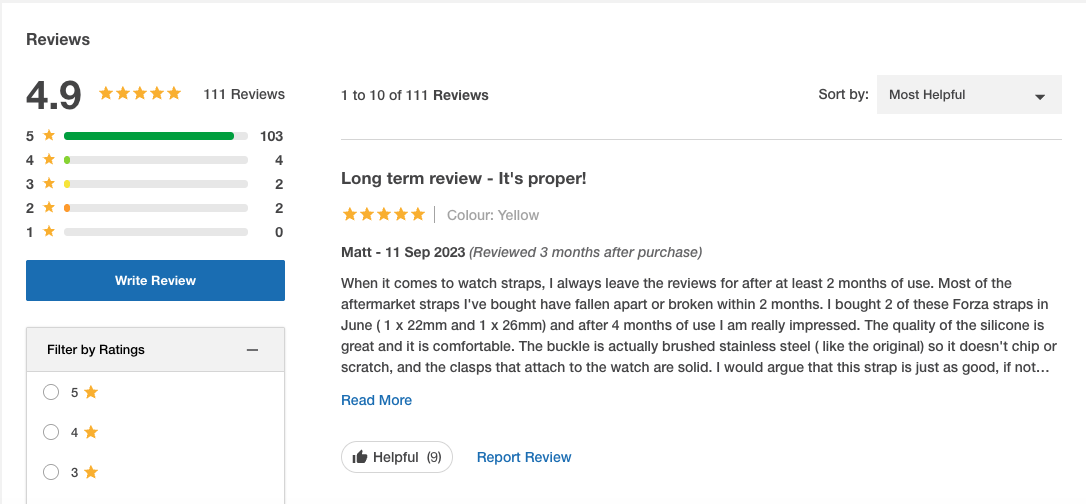 A review displayed in Takealot’s customer-facing interface